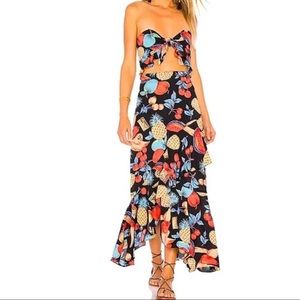 FLYNN SKYE Michelle Maxi Dress in Dark Fruit XS